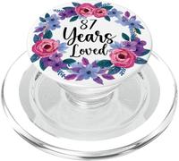 Floral 87 Year Old 87th Birthday Women Funny 87 Year Loved PopSockets PopGrip for MagSafe