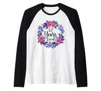 Floral 87 Year Old 87th Birthday Women Funny 87 Year Loved Raglan Baseball Tee