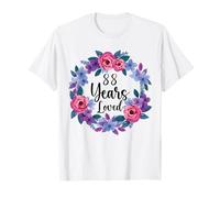 Floral 88 Year Old 88th Birthday Women Funny 88 Year Loved T-Shirt
