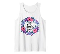 Floral 88 Year Old 88th Birthday Women Funny 88 Year Loved Tank Top