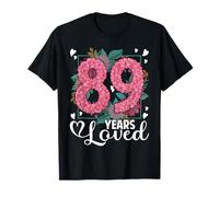 Floral 89th Birthday 89 Years Loved Mom Grandma T-Shirt