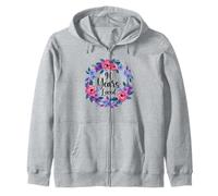 Floral 90 Year Old 90th Birthday Women Funny 90 Years Loved Zip Hoodie