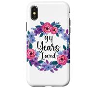 Floral 94 Year Old 94th Birthday Women Funny 94 Years Loved Case for iPhone X/XS