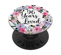 Floral 96 Year Old 96th Birthday Men Women 96 Years Loved PopSockets Adhesive PopGrip