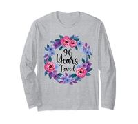 Floral 96 Year Old 96th Birthday Women Funny 96 Years Loved Long Sleeve T-Shirt
