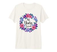 Floral 96 Year Old 96th Birthday Women Funny 96 Years Loved Premium T-Shirt