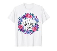 Floral 96 Year Old 96th Birthday Women Funny 96 Years Loved T-Shirt