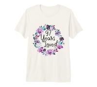 Floral 97 Years Old 97th Birthday Women's 97 Years Loved Premium T-Shirt