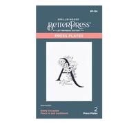 Floral A and Sentiment Press Plate from The Every Occasion Floral Alphabet Collection