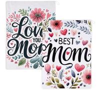 Floral Absorbent Kitchen Towels Dish Towels Dish Cloth Set of 2, Mother's Day Hand Towels Tea Towel for Bathroom Kitchen Decor, Mom Birthday Gifts, 19.6 * 27.5in