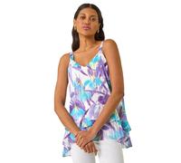 Floral Abstract Layered Cami Top Roman Purple 12
