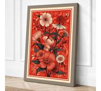 Floral Abundance Botanical Canvas Wall Art Print 24x16 Inch