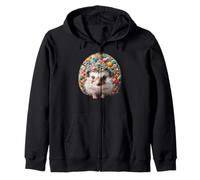 Floral Aesthetic Hedgehog Lover Stuff Hedgehog Zip Hoodie