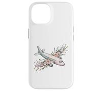 Floral Airplane Flower Flight Attendant Traveler Case for iPhone 14