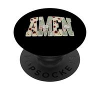 Floral Amen Christian Jesus Easter Day Faith Amen Easter PopSockets Adhesive PopGrip