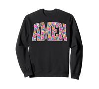 Floral Amen Christian Jesus Easter Day Faith Amen Easter Sweatshirt