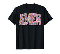 Floral Amen Christian Jesus Easter Day Faith Amen Easter T-Shirt