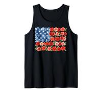 Floral American Flag Patriotic Flower Design Art Tank Top