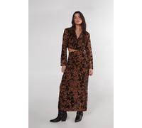 Floral Animal Devore Maxi Skirt NastyGal Tan 4