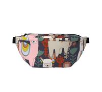 Floral Animals Llamas Crossbody Bag Chest Bags Waist Fanny Pack for Hiking, Dog Walking, Travel & Outdoor Activities