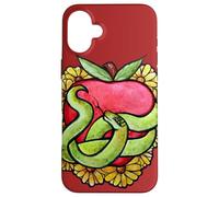 Floral Apple Snake Adam and Eve was Framed Case for iPhone 16 Plus