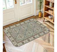 Floral Area Rug, Traditional Classic Geometric Ornamental None Cream Low Pile Sponge Soft Doormat Throw Rug Stain Resistant Bathroom Entryway Kitchen Bedside Decor 2' X 3'