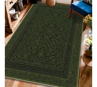 Floral Area Rug, Traditional Classic Ornate Geometric None Dark Green Low Pile Aesthetic Rectangle Home Floor Carpet Rugs for Living Room Bedroom Hallway Desk Office Decor 4' X 6'