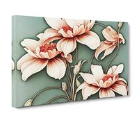 Floral Art Nouveau Canvas Wall Art Print 30x20 Inch