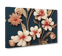 Floral Art Nouveau Vol.2 Canvas Print | Gallery Wrapped 30mm Frame Wall Art | 30x20 inches | Ready to Hang | Contemporary Floral Picture | Living Room Bedroom Lounge Office