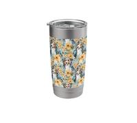 Floral Aussie Shepherds Pattern Australian Shepherd Stainless Steel Insulated Tumbler