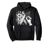 Floral Awareness Ribbon Art for Artists and Creatives Pullover Hoodie