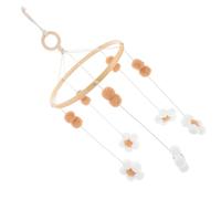 Floral Baby Mobile for Crib Boho Daisy Wood Wool Ball