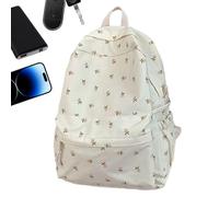 Floral Backpack - Nylon, 15.75 Inch, Large Capacity School Backpack, Lightweight | Student Travel Package Printed, Flower For College, Commuting, Travel, Infor Use, B, Consulte la descripción, See