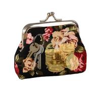 Floral Bag Vintage Kiss Lock Change Wallet for and Card, blackone, see | bag for women Practical small purse for women to money party card keys jewelry travel and shopping