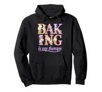 Floral Baking is My Therapy Cute Baker Cottagecore Design Pullover Hoodie