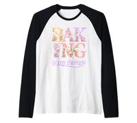 Floral Baking is My Therapy Cute Baker Cottagecore Design Raglan Baseball Tee
