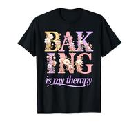 Floral Baking is My Therapy Cute Baker Cottagecore Design T-Shirt