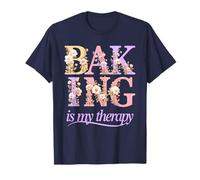 Floral Baking is My Therapy Cute Baker Cottagecore Design T-Shirt