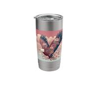 Floral Bald Eagle Flying Pastel Sky Stainless Steel Insulated Tumbler