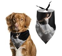 Floral Ballet Dancer Black And White Dancer Dog Bandana Adjustable Pet Scarf Bib Cute Triangle Handkerchief for Dogs Cats Gifts