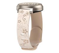 Floral Band Compatible with Garmin Lily 2, 14mm Soft Silicone Cute Women Two-Tone Flower Sport Strap Quick Release Replacement Adjustable Wristband for Lily 2 Active/2 Classic Smart Watch Accessory