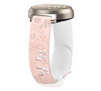 Floral Band Compatible with Garmin Lily 2, 14mm Soft Silicone Cute Women Two-Tone Flower Sport Strap Quick Release Replacement Adjustable Wristband for Lily 2 Active/2 Classic Smart Watch Accessory