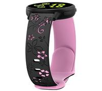 Floral Band Compatible with Garmin Vivoactive 6/Vivoactive 5/3/3 Music, 20mm Soft Silicone Cute Women Two-Tone Flower Sport Strap for Venu/Venu Sq/Sq2/Forerunner 165/55/245 Replacement Accessory