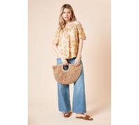 Floral Bardot Double Frill Sleeve Top Dorothy Perkins Floral 12