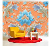 Floral Baroque Plants Mural Wallpaper 250 x 175 cm, Damask Pattern Palace Pattern Photo Wallpaper, Wall Mural Sticker for Bedroom Living Room Hallway Dorm