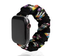 Floral Beakers Chemistry Lab Scientist Scrunchie Watch Bands Soft Elastic Replacement Wristband Compatible with Apple Watch 38mm/40mm