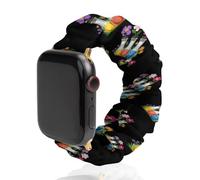 Floral Beakers Chemistry Lab Scientist Scrunchie Watch Bands Soft Elastic Replacement Wristband Compatible with Apple Watch 38mm/40mm