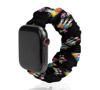 Floral Beakers Chemistry Lab Scientist Scrunchie Watch Bands Soft Elastic Replacement Wristband Compatible with Apple Watch 42mm/44mm