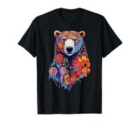Floral Bear Head Wild Animal Mandala Forest T-Shirt