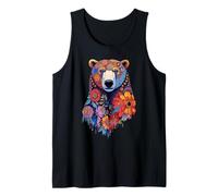 Floral Bear Head Wild Animal Mandala Forest Tank Top